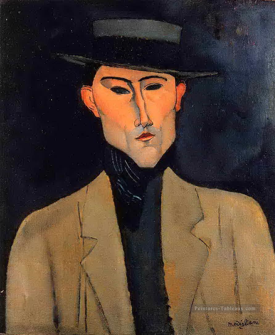 portrait d’un homme avec un chapeau jose pacheco Amedeo Modigliani Peintures à l'huile
